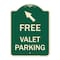 Signmission Free Valet Parking W/ Upper Left Arrow Heavy-Gauge Aluminum Sign, 24" x 18", G-1824-23941 A-DES-G-1824-23941 - alternate 1
